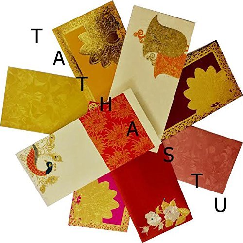 Tathastu Premium Shagun Gift Envelope (Pack of 15) Assorted Color Designs Money Holder Card Fancy Packet for Christmas Diwali Rakhabandhan Rakhi Birthday Wedding Anniversary Invitation Envelopes
