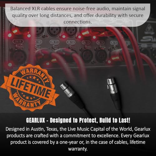 Zrównoważony kabel mikrofonowy XLR 25 stóp z przewodnikiem z miedzi beztlenowej - męski na żeński - 3 kable vk