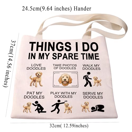 PXTIDY Doodle Dog Tote Bag Golden Doodle Lover Gifts Things I Do in My Spare Time Doodle Dog Mom Gift Bag Pet Travel Bag2