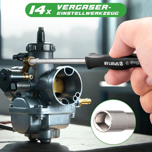 Spurtar Vergaser-Einstellwerkzeug 14-tlg. Vergaser-Reinigungssatz für Echo STIHL Poulan Husqvarna Vergaser-Einstellwerkzeug - Vergaser-Einstellwerkzeuge für Kleinmotoren zum Tuning Vergaser-Reinig