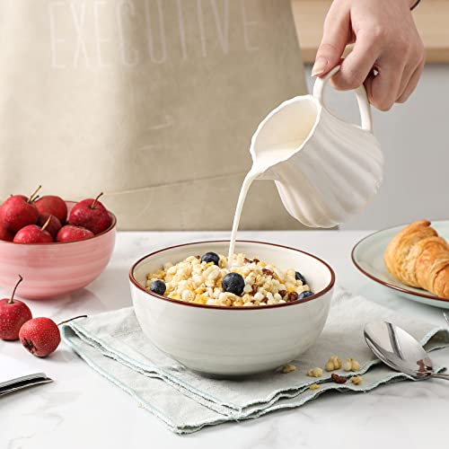 Selamica Ceramic 24 Oz Cereal Bowls Set, Deep Soup Bowls, 5.9 Inch Porcelain Kitchen Bowls For Pasta Salad Dessert Oatmeal Ramen, Microwave Dishwasher Safe, Gift, Set Of 6, Gradient Color #TOP5