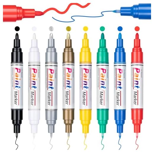 ANYUKE Oil Based Paint Markers, 8 Colors Dual Tip Paint Pens Paint Markers(0.7mm & 3mm), Waterproof Paint Pen for Rock Painting, Metal Wood Glass Stone Canvas Mugs Fabric Plastic