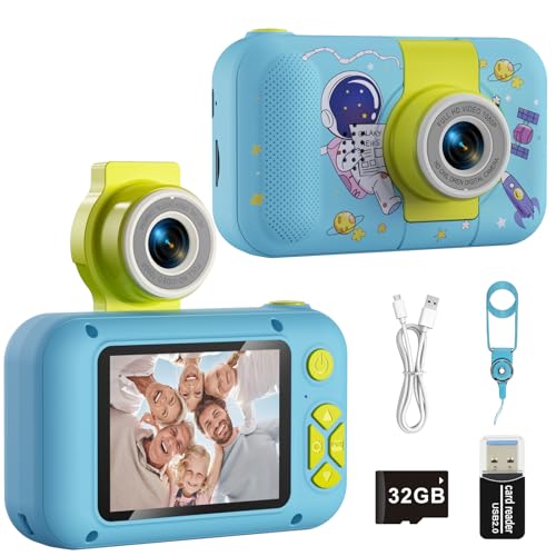 ARNSSIEN Kids Camera for 3 4 5 6 7 8 9 10 11 12 Year Old Girls/Boys, Child Digital Camera for Toddler,Christmas Birthday Festival Present for Children,Video Selfie Kids Toys with 32GB TF Car