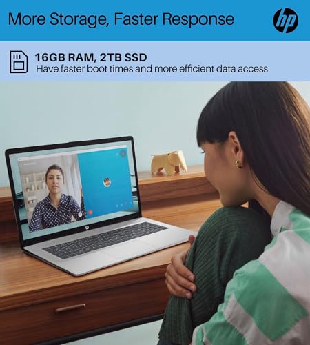 Image of hp 2024 Newest 17 Inch Business Laptop, 17.3 inch FHD IPS Screen, 12th Gen Intel i3 1215U Processor, 16GB RAM, 2TB SSD, Intel UHD Graphics, Webcam, Anti-glare, HD Camera, Wi-Fi, Windows 11 Pro
