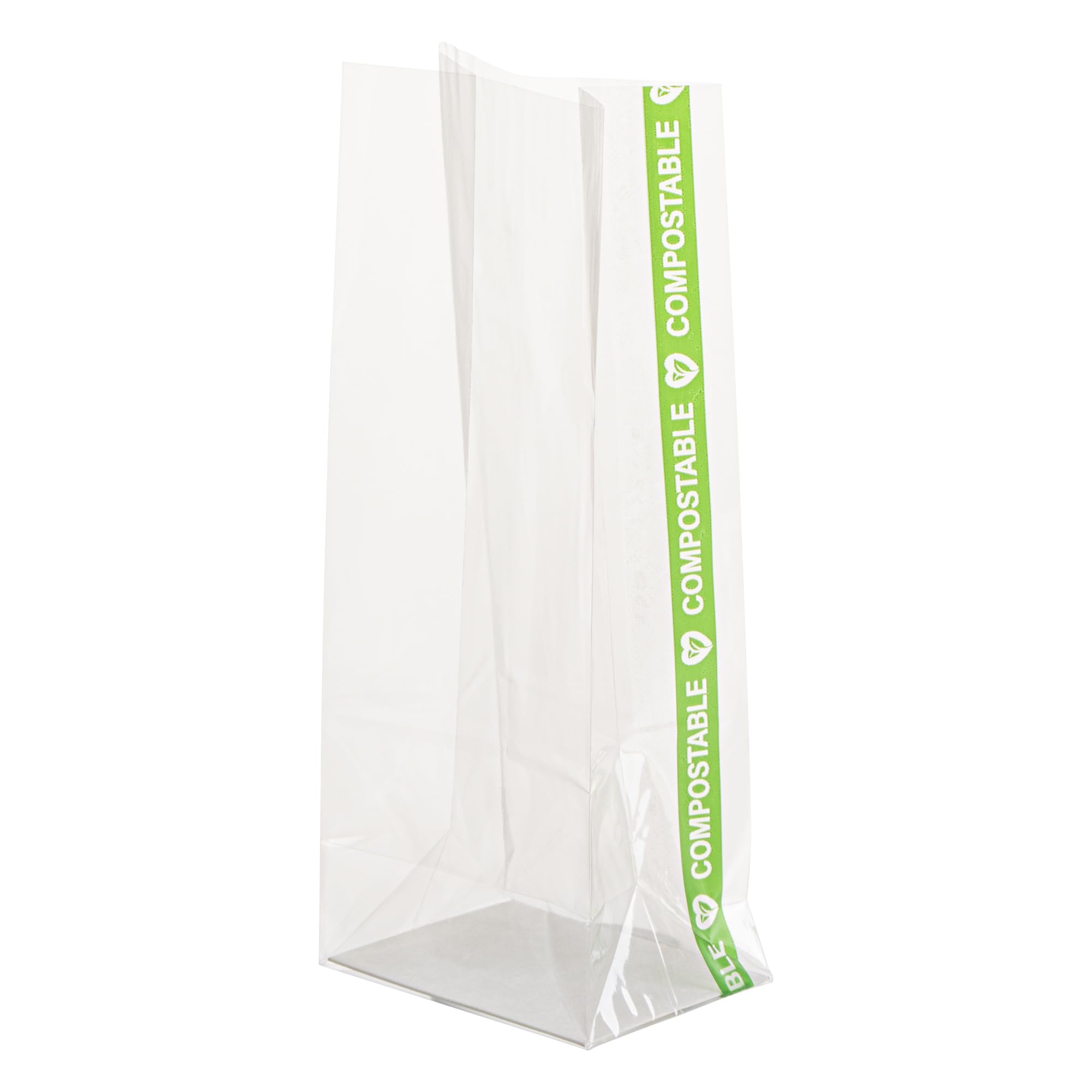 Resturantware Plastic Gusset Bags 100 Count 2" x 1 1/2" x 5" Wicker Dispensing Bottom Gusset Clear Plastic Bags Heat Sealable For Sourdough Bread Cookies Pastries Rolls For Home Bakers And Bakeries
