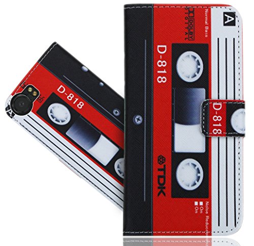 BlackBerry Keyone Case, FoneExpert Printed Vintage Pattern Leather Kickstand Flip Wallet Bag Case Cover for BlackBerry Keyone