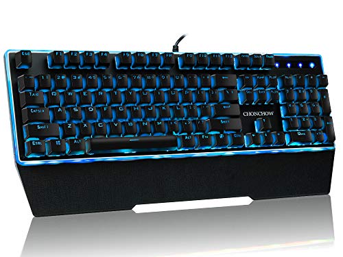 RGB Membrane-Mechanical Keyboard,CHONCHOW Edge Backlit Computer Gaming Keyboard Blue Switch Feeling for Windows