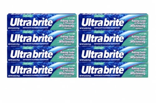 Ultra brite Baking Soda & Peroxide Whitening Toothpaste Cool Mint 6 oz (Pack of 8)