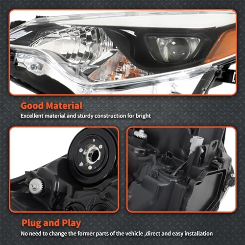 Image of labwork Headlight Assembly Replacement for Toyota Corolla 2014 2015 2016 Headlamps Front Light Pair Driver and Passenger Side