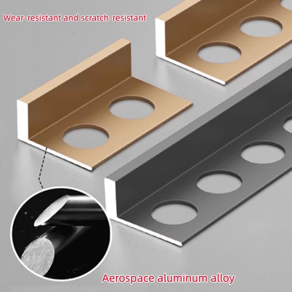 Aluminiowa listwa do płytek w kształcie litery L, paski przejściowe do blatów kuchennych i narożników ściennych, trwały ochraniacz narożny, wys. 18 mm