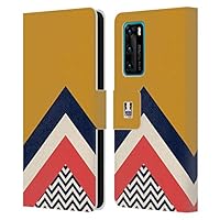 Head Case Designs Handyhülle Für Xiaomi Mi 8 – Leder-Optik, Senfgelb Mit Chevron-Muster, Mit Magnetverschluss