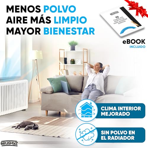 BRUSHYZ Cepillo para radiadores – Cepillo Largo 115 cm de Microfibra – Cepillo de Limpieza para radiadores Mejora el Clima Interior – Cepillo de Limpieza de calefacción – Cepillo para Limpiar - imagen 7