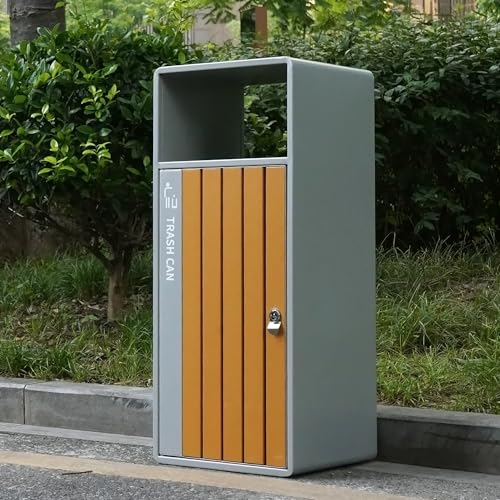 CrazyAnt Outdoor Commercial Trash Can with Lid- Steel Heavy-Duty, Durable Metal Garbage Bin with Removable Bin, Locking Door for a Modern Look in Parks, Malls, Parkings & High Traffic Areas - Image 9