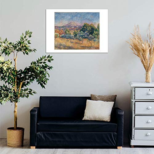 Affiche La Montagne Sainte-Victoire de Renoir format extra large mat
