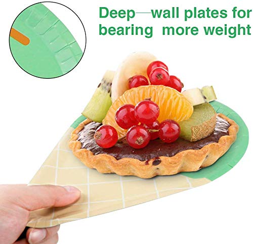 48 Pcs Ice Cream Party Plates, 10'' Disposable Paper Plates, Cute Sundae Party Supplies For Kids Boys Girls Toddlers, Birthday Baby Shower Decorations #TOP5