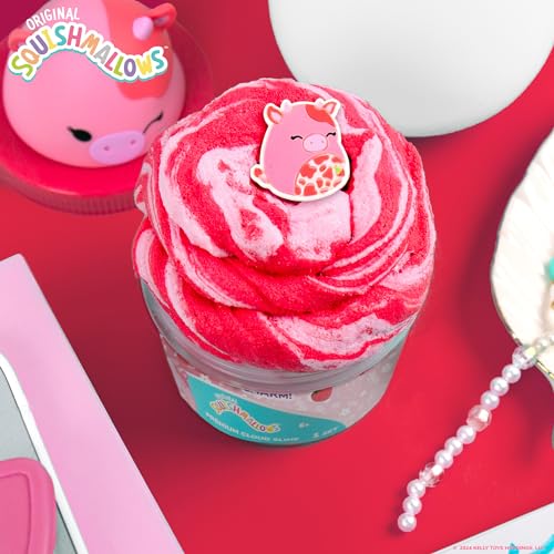 Image of Original Squishmallows Calynda The Cow Premium Cloud, 8 oz. Strawberry Scented with 3 Fun Add Ins, Great 6 Year Old Toys, Super Soft Sludge Toy