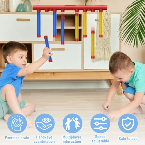 Fallende Stöcke Spiel, 2026 Reaktionstraining Spielzeug Mit Fernbedienung, Drop Stick Spiel, Reaktionstraining mit 3 Einstellbarer Geschwindigkeit, Catching Sticks Game, für Kinder und Erwachsene