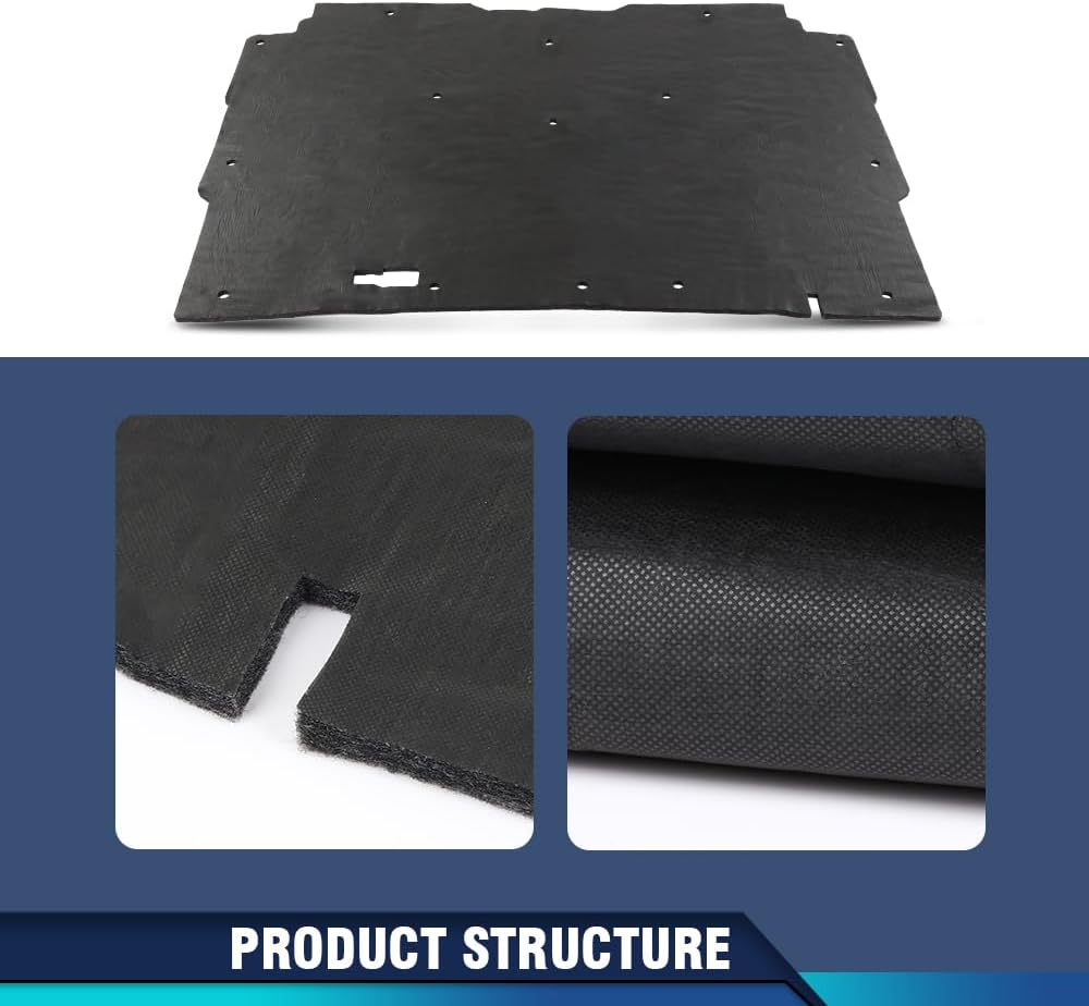 PIT66 Hood Insulation Pad 1/2" with Clips Compatible with Chevy S10 1982-1993, Compatible with Chevy S10 Blazer 1983-1993