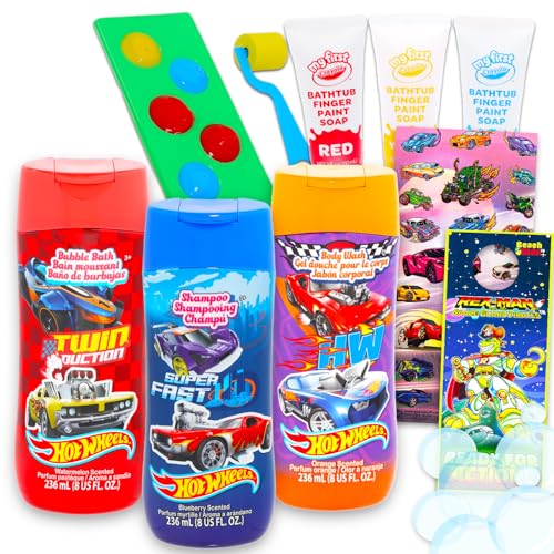 Hot Wheels Kit de fournitures de bain complet à offrir aux enfants pour un anniversaire