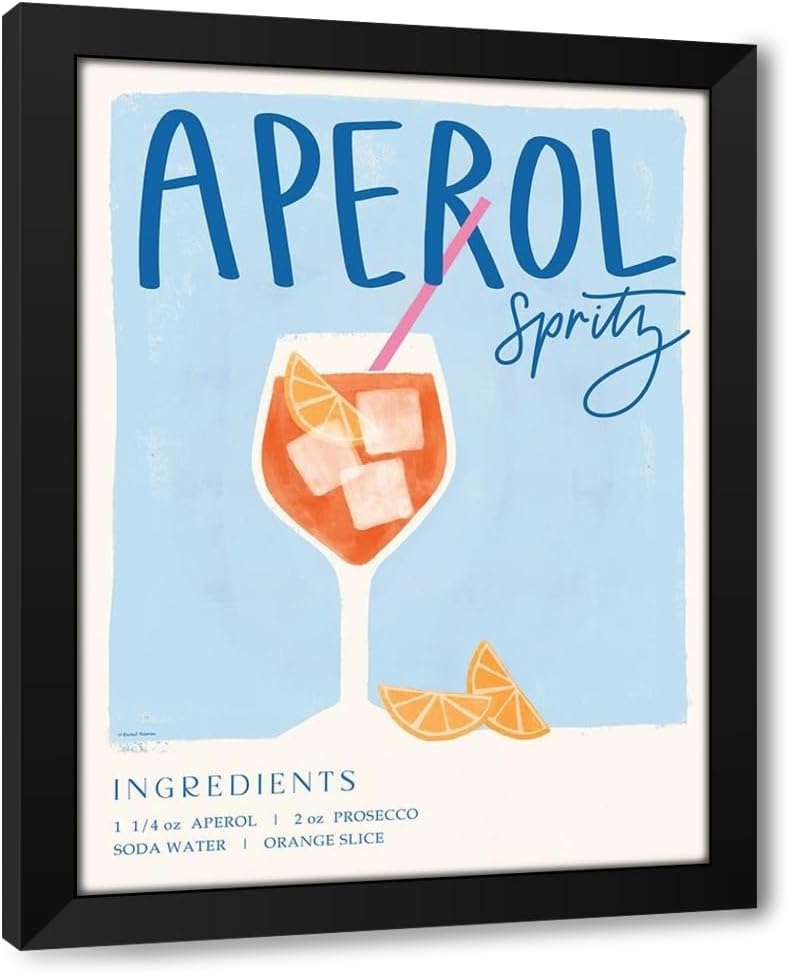 ArtDirect Aperol Spritz Custom Framed Art Print Giclee Print or Canvas Options with Various Sizes and Customization by Nieman, Rachel