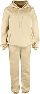 Conjunto de ropa deportiva para mujer, de terciopelo, monocolor, ropa de viaje, manga larga, informal, bolsillo, jogging con capucha, juego de 2 piezas