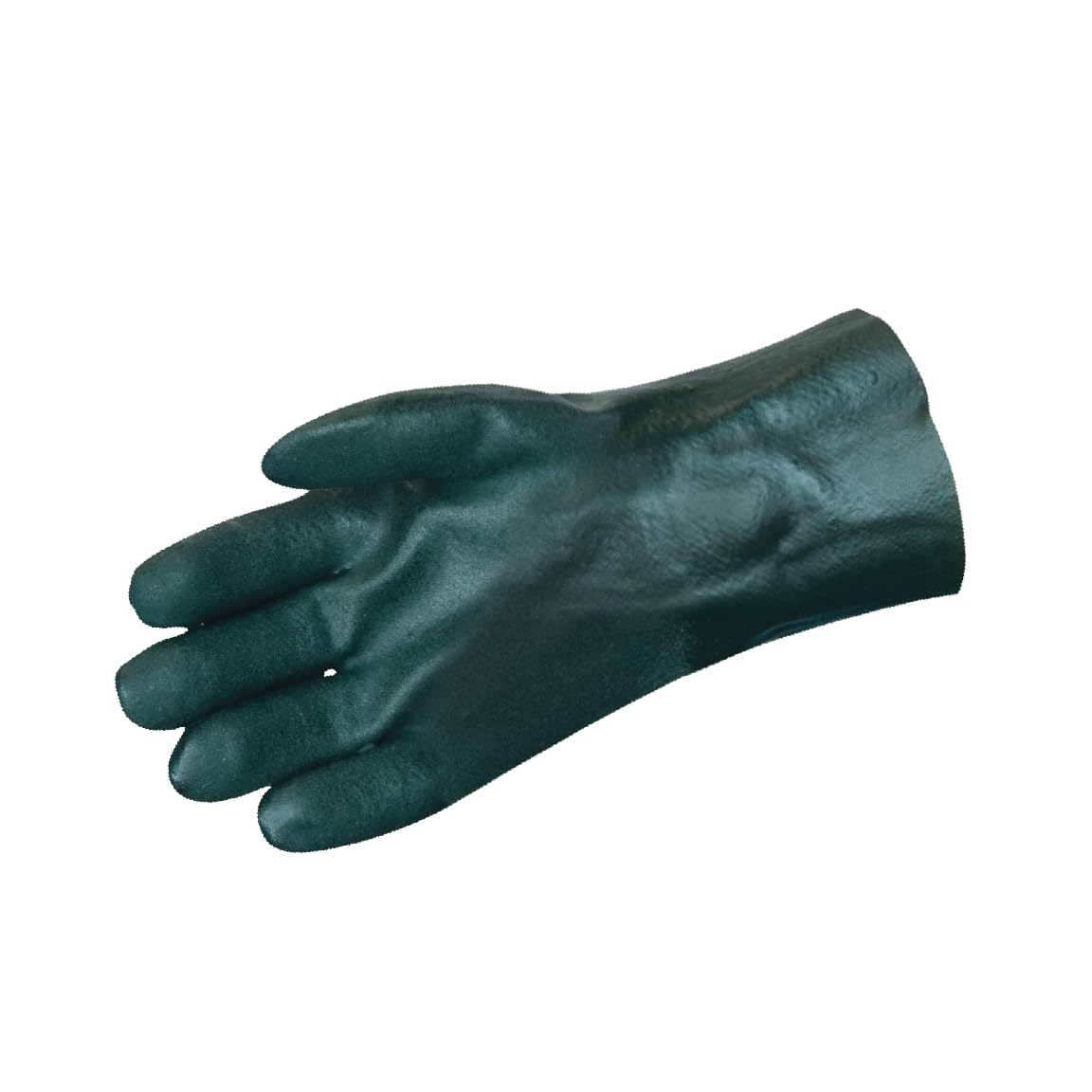 2733 PVC Coated Gloves, Double Dipped with Jersey Liner, 12" Gauntlet Cuff, Chemical Resistant, Industrial Saftey | Sandy Finish Green, Size Large | Pack of 12