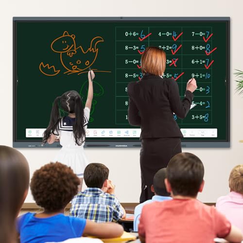 Image of 65 Smart Board, 4K UHD Interactive Whiteboard Built in Dual System and 48MP Camera, All in One Digital Whiteboard for Home, Classroom and Business (Wall Mount Included)