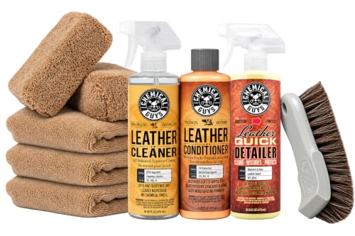 Chemical Guys, 9-Piece Leather Cleaner & Conditioner Kit for Car Interiors