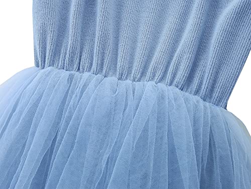 Image of GSVIBK Baby Girls Tutu Dress Sleeveless Toddler Cotton Tulle Skirt Princess Party Prom Dresses