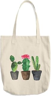 Cotton Canvas Tote Bag, cactus bag, Eco Tote Bag, zero waste bag, small Shopping Bag, cactus lover gift, vegan tote bag, plant lover bag