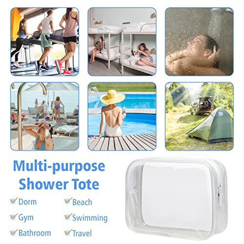 Packism Clear Makeup Bags, 2 Pack Quart Size Travel Bag Tsa Approved Clear Travel Bags For Toiletries, Clear Cosmetic Bags Carry On Clear Toilety Bag Tsa Approved Toiletry Bags, White #TOP2