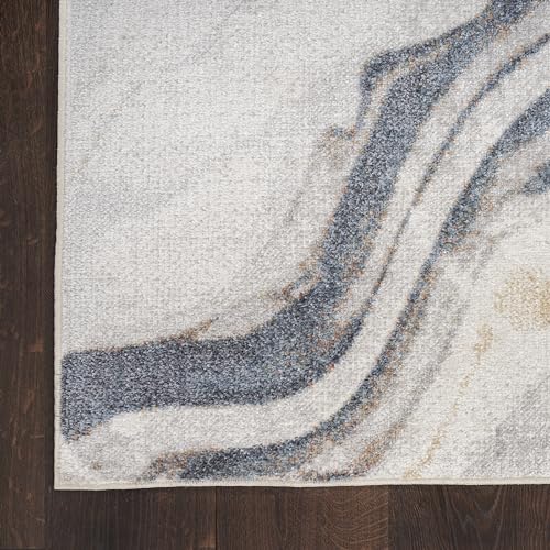 Tapete decorativo rectangular 108 cm x 79 cm azul marfil miniatura 7