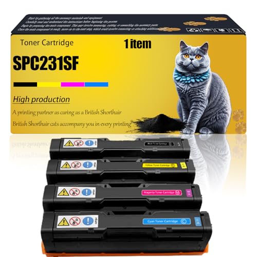 WZLAD SPC231SF Compatible for Ricoh Toner Cartridge 406479 406480 406481 406482 Aficio SPC312 Aficio SPC312DN Aficio SPC320DN SP C340DN SP C432DN Printers (Multicolor)