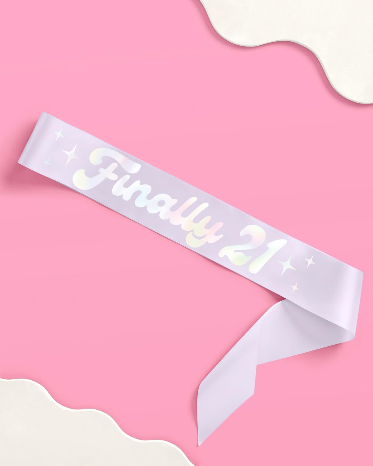 xo, Fetti Finally 21 Sash - Purple + Iridescent Foil | Fun Birthday Party Decorations, 21st Birthday Decor, HBD, Groovy Disco Bday, Finally 21, Cute Birthday Sash