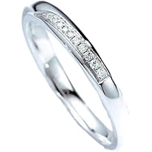 Wycian Men Wedding Band Diamond Ring Band White Gold and PT950 with 0.08CT Diamond Size Solid Not Plated Popular for Aunt Graduation Jewelry