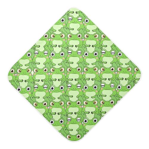 Msyxl Cute Doodle Frogs Hooded Towel - Ultra Soft & Absorbent Muslin Cotton Bath Towel for Babies, Toddlers, Newborn - Boys & Girls Essential 35