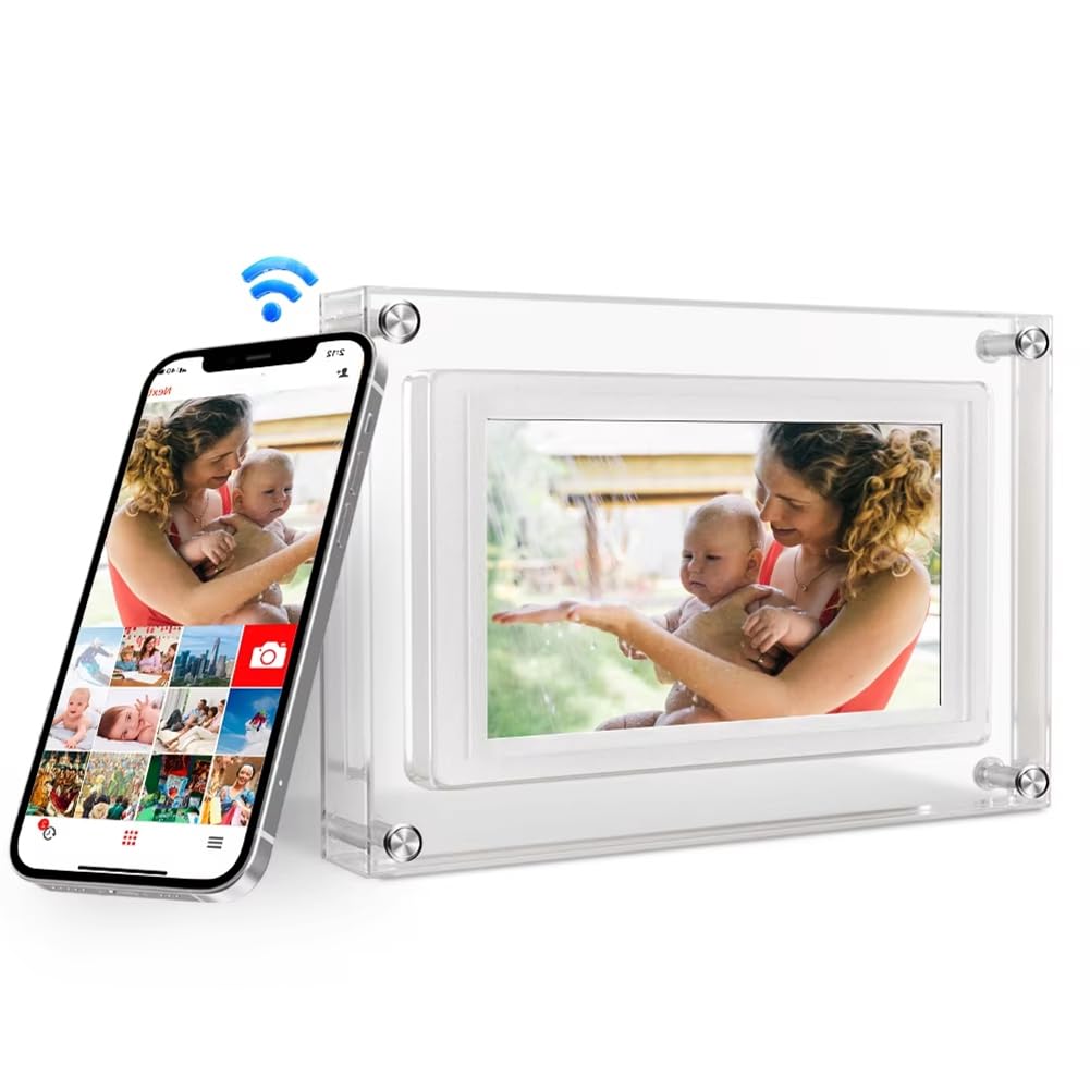 Uxsjakjsde Fotos Digital Inteligente con Pantalla Táctil de 5 Pulgadas, WiFi, 1280 X 720 IPS HD, Almacenamiento de 32 GB, USB