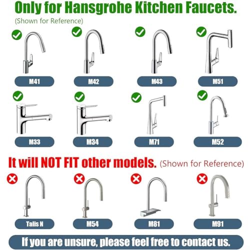 Ersatz-Schlauch-Set für Hansgrohe Küchenarmaturen, Metall- und Nylon-Konstruktion, zertifiziert für Sicherheit und Haltbarkeit