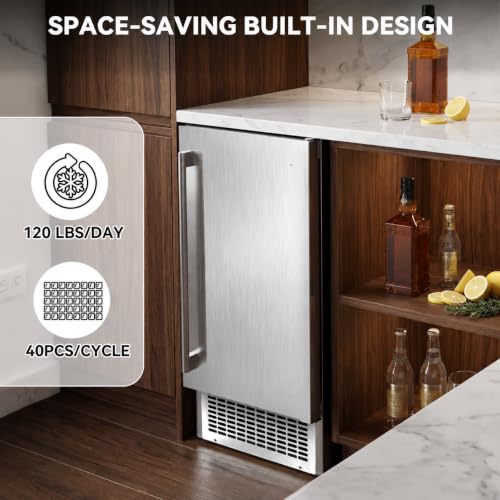 Image of SOZT Under Counter Ice Maker, 120LBS /24H Commercial Ice Machine