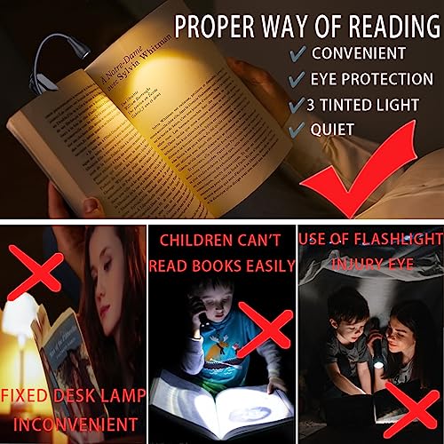 Image of Rechargeable Book Light,Portable Book Lamp,USB Book Light,Clip on Reading Lights,Book Lamp for Reading in Bed,360 Adjustable Clip on Light,Perfect for Book Lovers (Black)