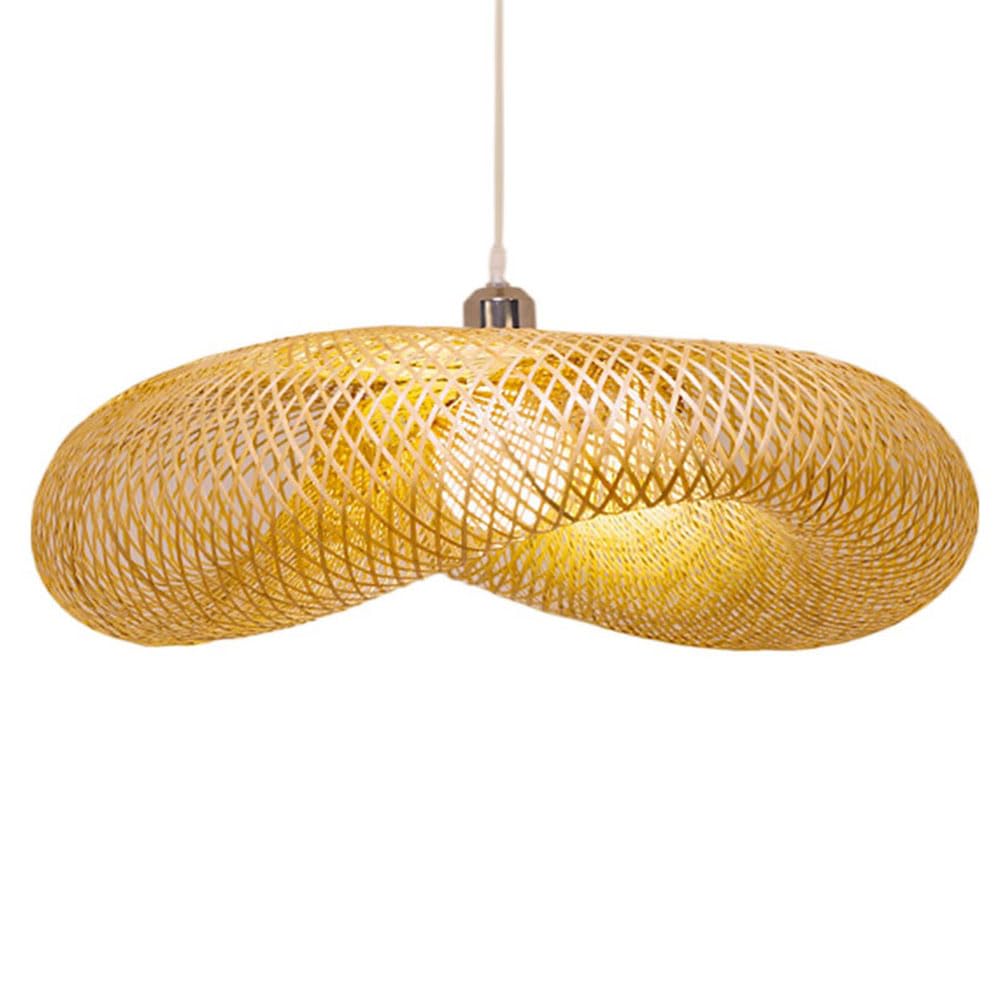 LYMSXAZOU Weaving Bamboo Pendant Light Creative Woven Shade Chandelier Rattan Basket Boho Hanging Ceiling Lighting Fixture Height Adjustable For Restaurant, Corridor, Living Room, Bar, Coffee,
