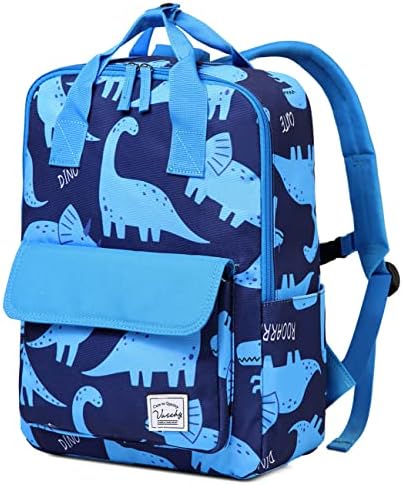 Kids Backpack, VASCHY 12L School Bags for Boys 4-6 Years Toddler Backpack Water Resistant Children's Rucksack with Chest Strap and Bottle Pockets for Elementary School(Deep Blue)