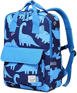 Kids Backpack, VASCHY 12L School Bags for Boys 4-6 Years Toddler Backpack Water Resistant Children's Rucksack with Chest Strap and Bottle Pockets for Elementary School(Deep Blue)