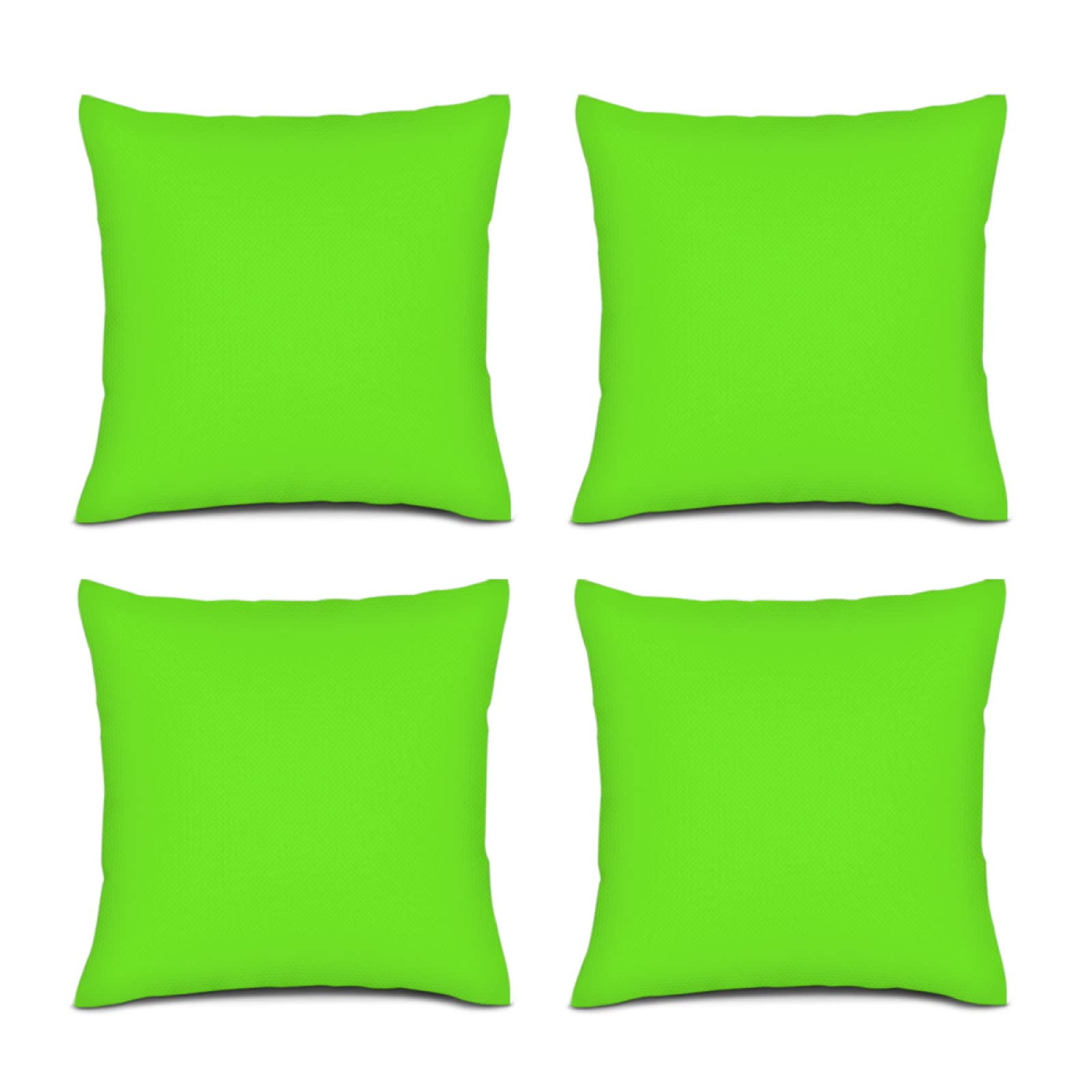 MpicChips 18x18 Pillow Cover Set of 4, Super Bright Fluorescent Green Neon Decorative Pillow Covers Solid Color Pillow Cases Lime Green Pillow Covers