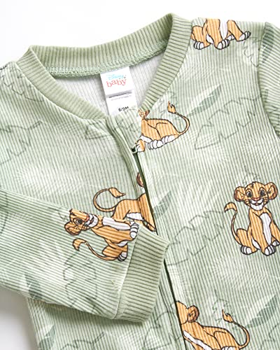 Disney Baby Boys' Mickey Mouse Romper - 2 Pack Sleep N' Play Footed Coveralls (0-9M), Size 6-9 Months, Lion King #TOP3