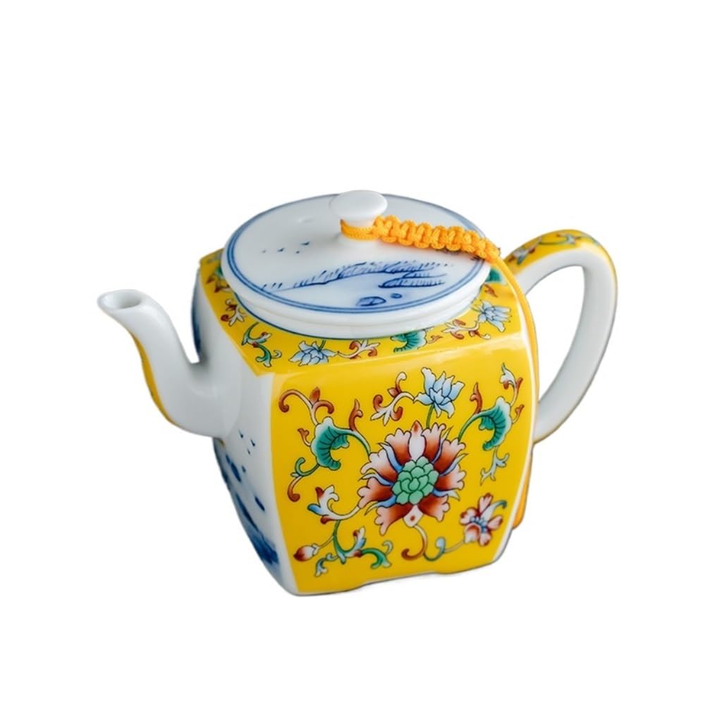 FJQFHH Japanese ceramic tea pot, Ceramic Teapot Chinese Enamel Filter for Home Coffee Milk Tea(B)