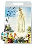 Tamaño de la medalla: 2,5 cm Ferrari & Arrighetti Medalla Virgen de Fátima con cordón y oración en inglés