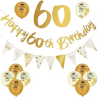 ADXCO 12 Pieces 18th Birthday Decorations Kit Include Gold Happy 18th Birthday Banner, Triangle Flag Banner and Confetti Latex Balloons for Party Decoration Birthday Party Supplies