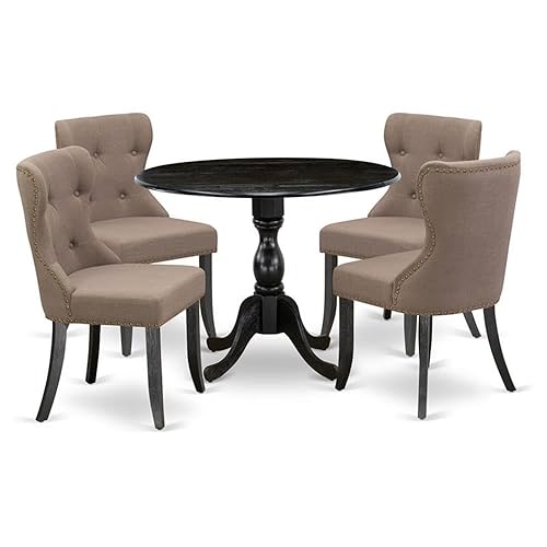 East West Furniture DMSI5-ABK-48 5 Piece Kitchen Table Set for