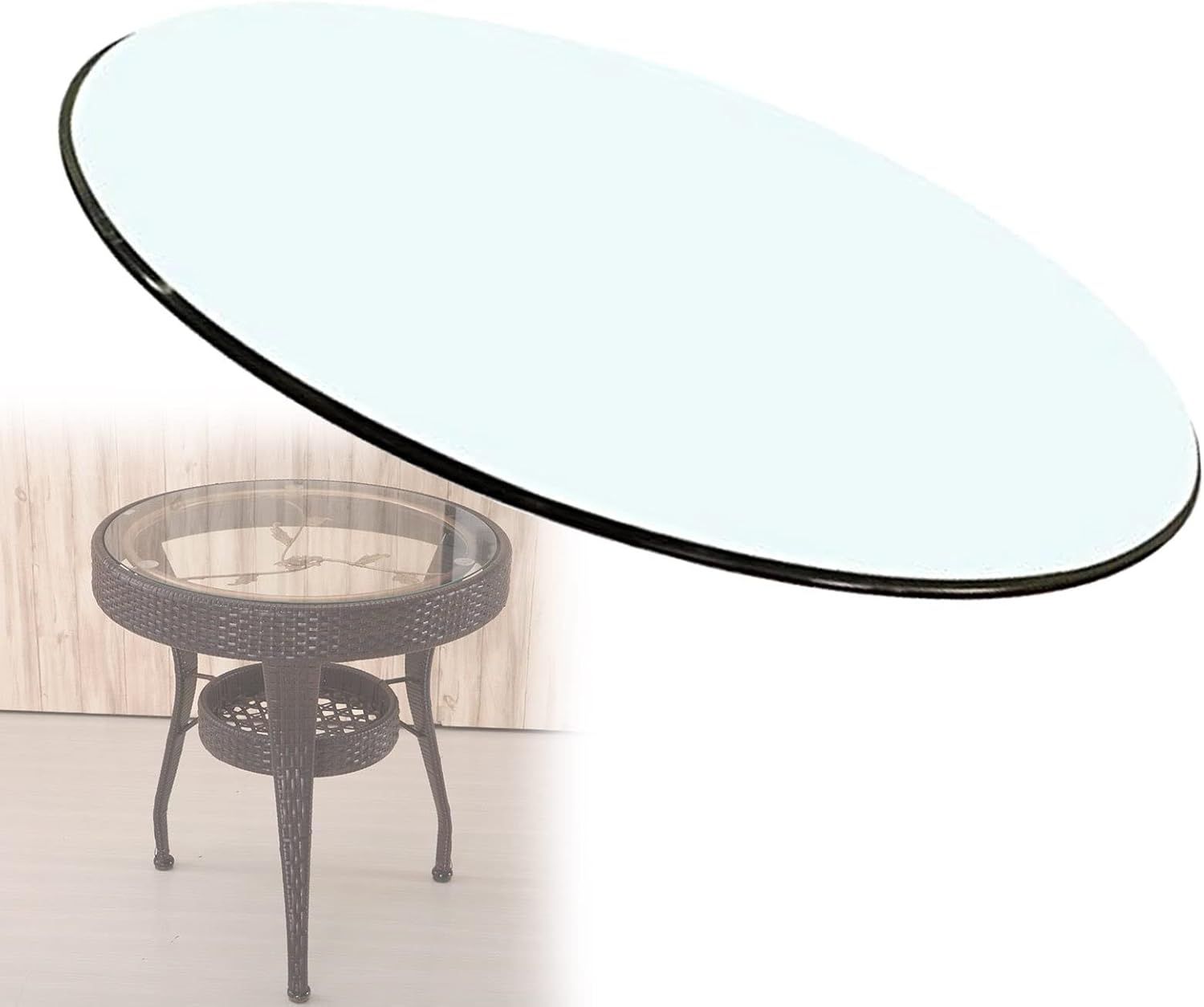 WORDFUN Glass Tops for Dining Room Table, Clear and Heavy Glass, Premium Round Circular Plate Glass, with Flat Polished Edge, for Dining Table, Coffee Table, Home & Office Use